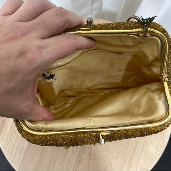 Vintage gold beaded clutch - Picture 10 of 11